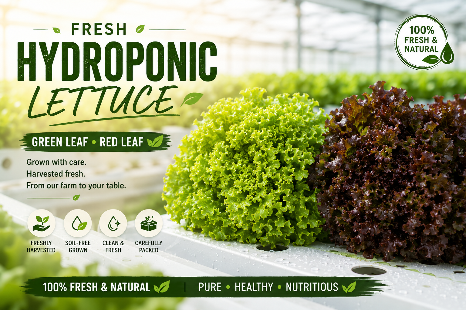 TISSOVIA fresh green and red hydroponic lettuce